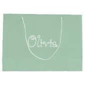 Sac cadeau Baby shower couleur chaux (Dos)