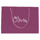 Sac cadeau Baby shower couleur de raisin (Dos)