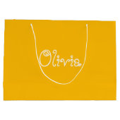 Sac cadeau Baby shower couleur moutarde (Dos)