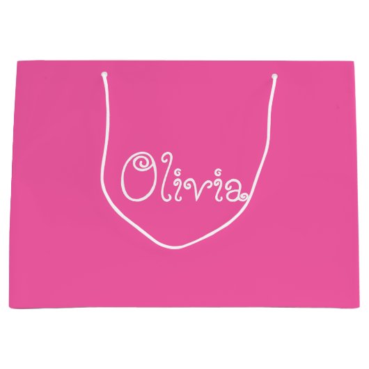 Sac cadeau Baby shower couleur rose Bubblegum (Devant)