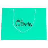 Sac cadeau Baby shower couleur vert mer (Devant)