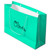 Sac cadeau Baby shower couleur vert mer (Devant Angle)