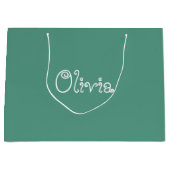 Sac cadeau Baby shower couleur verte (Devant)