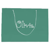 Sac cadeau Baby shower couleur verte (Dos)