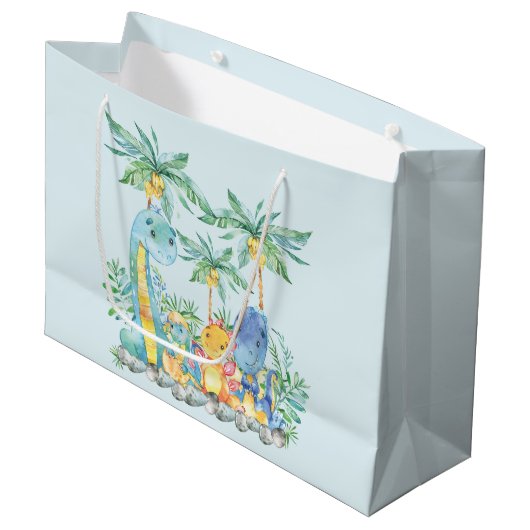 Sac Cadeau Baby shower Cute Dinosaur Boys (Devant Angle)