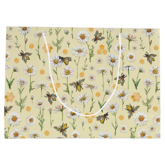 Sac cadeau Baby shower d'abeille de miel | Motif d (Dos)