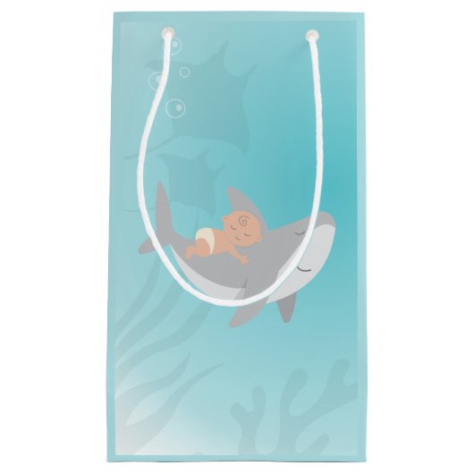 Sac cadeau Baby shower de requin doux (Devant)