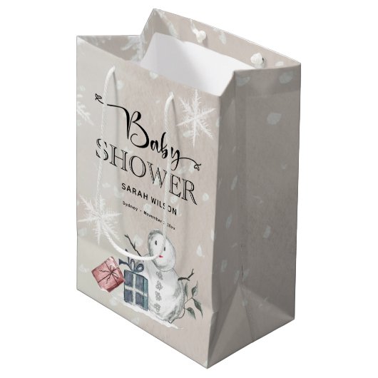 Sac cadeau Baby shower d'hiver (Devant Angle)