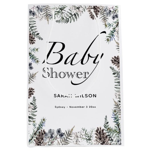 Sac cadeau Baby shower d'hiver (Devant)