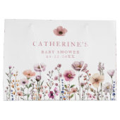 Sac cadeau Baby shower Fleur sauvage Aquarelle - G (Dos)