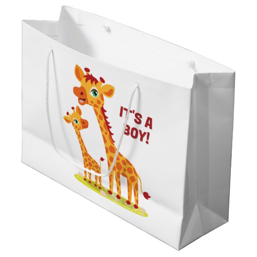 Sac cadeau baby shower Giraffe (Devant Angle)