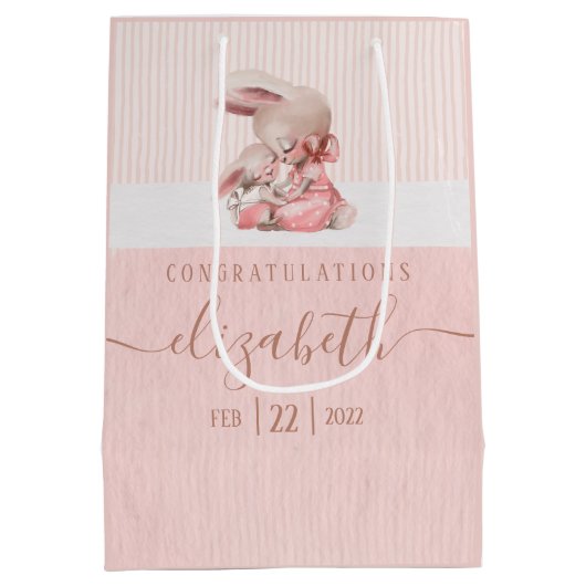 Sac cadeau Baby shower lapin (Dos)