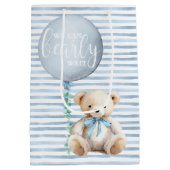 Sac cadeau Baby shower Ours Bleu Teddy (Dos)