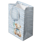 Sac cadeau Baby shower Ours Bleu Teddy (Dos Angle)
