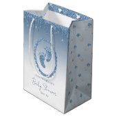 Sac cadeau Baby shower Parties scintillant bleue (Dos Angle)