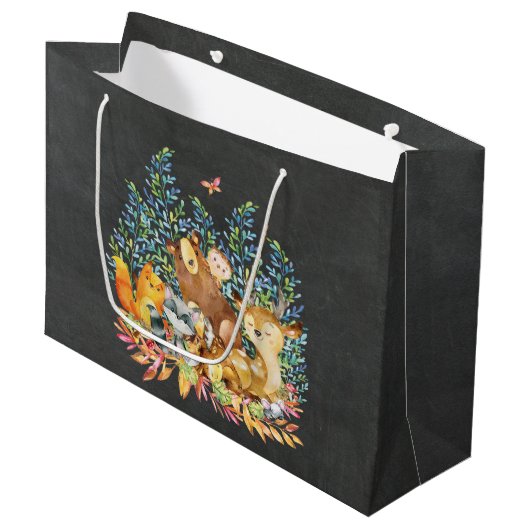 Sac cadeau Baby shower pour animaux de bois (Devant Angle)