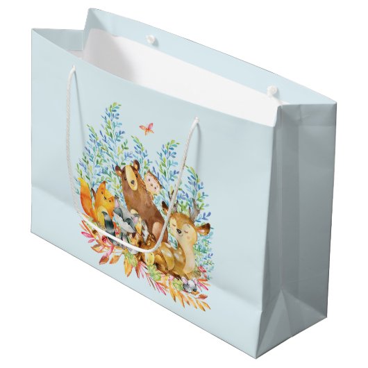 Sac cadeau Baby shower pour animaux de bois (Devant Angle)