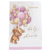 Sac cadeau Baby shower pour bear Pink Balloons (Dos)