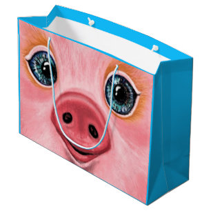 Sac cadeau bébé cochon heureux - Sourire