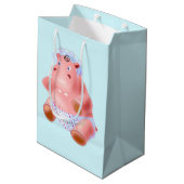 Sac cadeau bébé Hippo - Couleurs personnalisées -  (Dos Angle)
