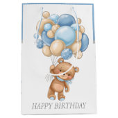 Sac cadeau BIRTHDAY Boy Teddy BALLOONS (Devant)