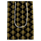 Sac cadeau Black & Gold Damask (Dos)