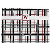 Sac cadeau Black White et Red Plaid (Dos)