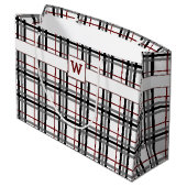Sac cadeau Black White et Red Plaid (Dos Angle)