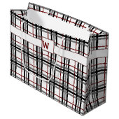 Sac cadeau Black White et Red Plaid (Devant Angle)
