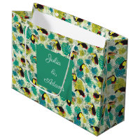 Sac cadeau blanc des toucans