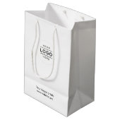 Sac cadeau blanc logo personnalisé avec marque d'e (Dos Angle)