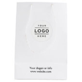 Sac cadeau blanc logo personnalisé avec marque d'e (Dos)