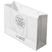 Sac cadeau blanc logo personnalisé pour les entrep (Devant Angle)