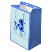 Sac cadeau bleu avec Cheval - Personnalisable (Dos Angle)