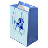 Sac cadeau bleu avec Cheval - Personnalisable (Devant Angle)