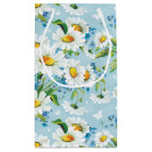 Sac cadeau bleu avec marguerite (Dos)