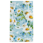 Sac cadeau bleu avec marguerite (Devant)