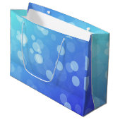 Sac cadeau bleu avec poignées de corde blanche (Devant Angle)