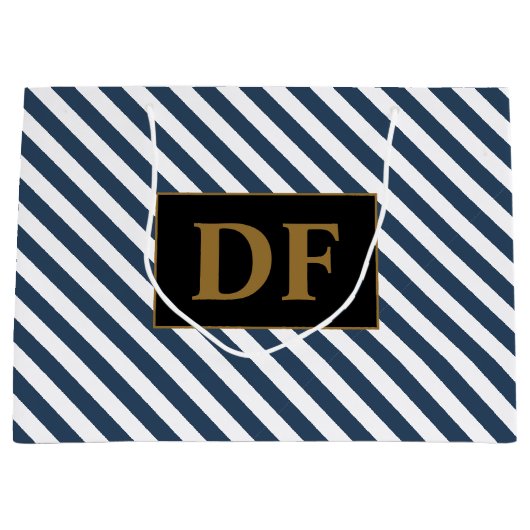 Sac cadeau Bleu/Blanc Grand (Devant)