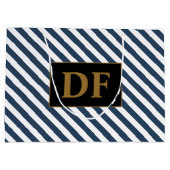 Sac cadeau Bleu/Blanc Grand (Dos)