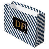 Sac cadeau Bleu/Blanc Grand (Dos Angle)