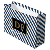 Sac cadeau Bleu/Blanc Grand (Devant Angle)