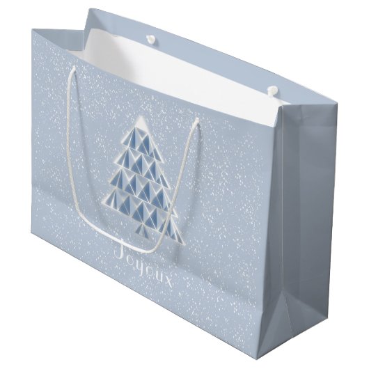 Sac cadeau bleu Joyoux Noel (Devant Angle)