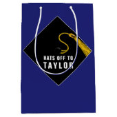 Sac cadeau bleu moyen personnalisé (Devant)