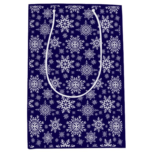 Sac cadeau bleu Snowflake (Devant)