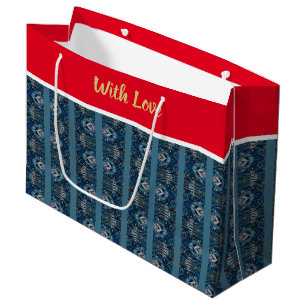 Sac cadeau Blue Stripe LOVE par la poète Adiela Ak
