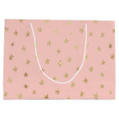 Sac cadeau Blush Pink Gold Star Motif FCEC Grand (Dos)