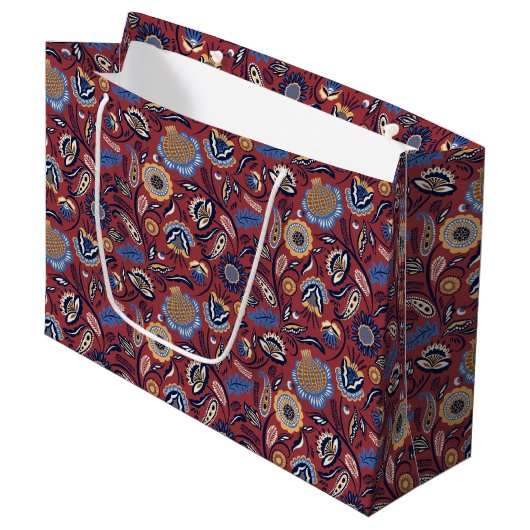 Sac cadeau - Boho Bold Floral Rouge (Devant Angle)