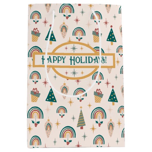 Sac cadeau Boho Christmas Rainbow (Devant)