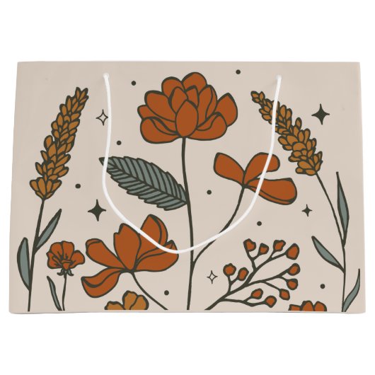 Sac cadeau Boho Fleur sauvage (Devant)